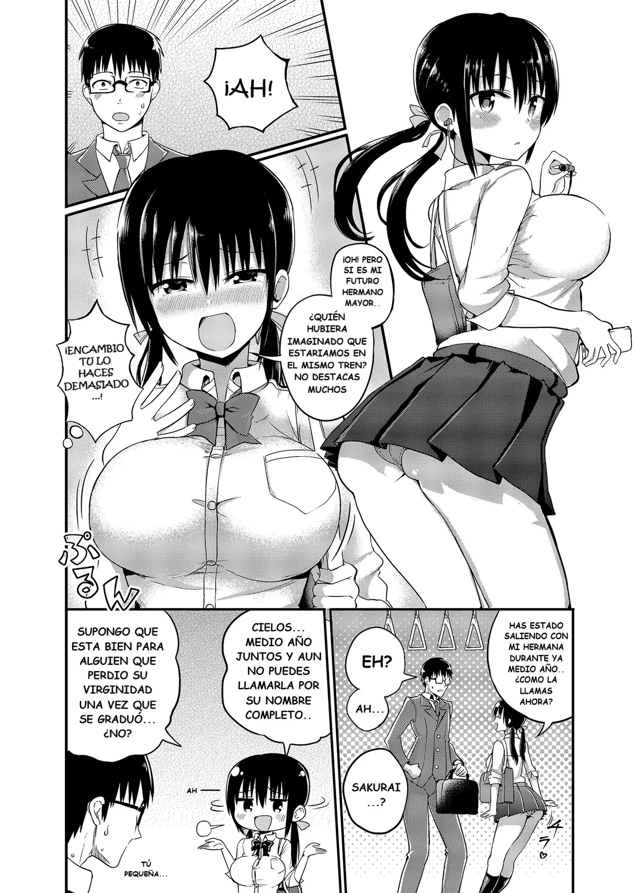 Kanojo no Imouto ga Kyonyuu MiniSkir JK de Koakuma-kei 1-4｜La hermana menor de mi novia usa minifalda y me coquetea 1-4 page 4 full
