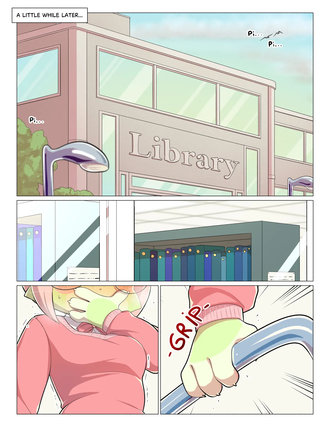 Orito and Minette: Visit the Library page 5 full