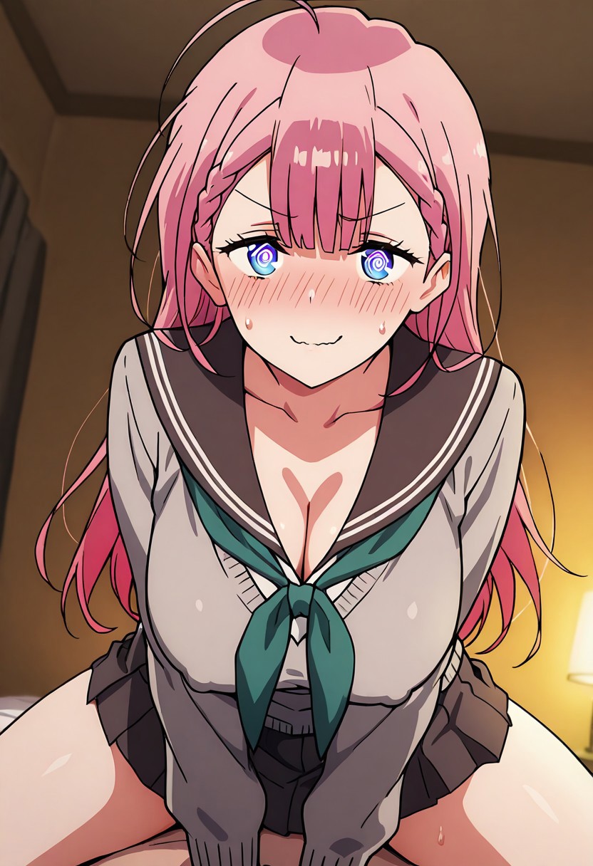 SENSEI KIRISU MAFUYU'S STRADDLE POSE: SAILOR UNIFORM &amp; ARCHED BACK page 10 full
