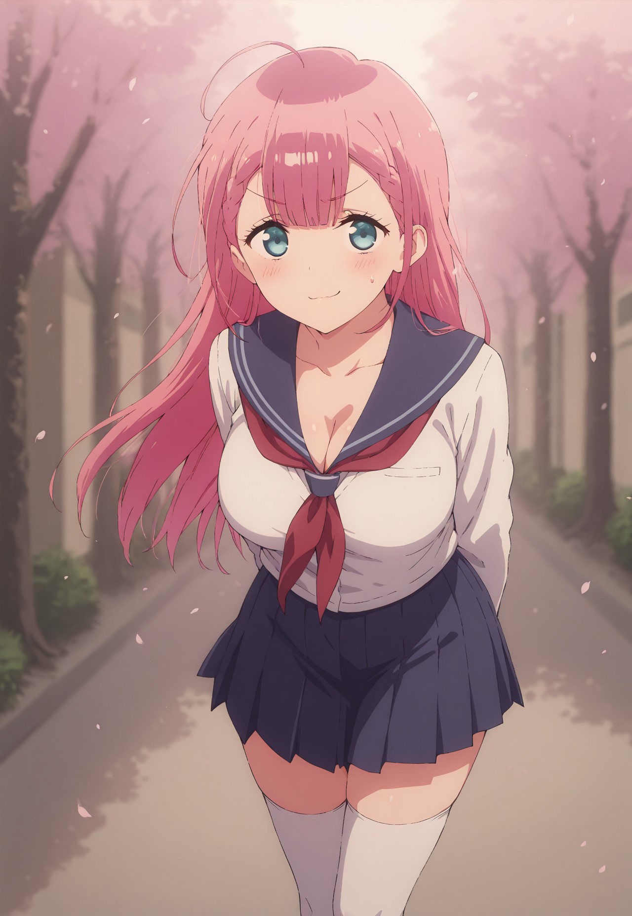 SENSEI KIRISU MAFUYU'S STRADDLE POSE: SAILOR UNIFORM &amp; ARCHED BACK page 2 full