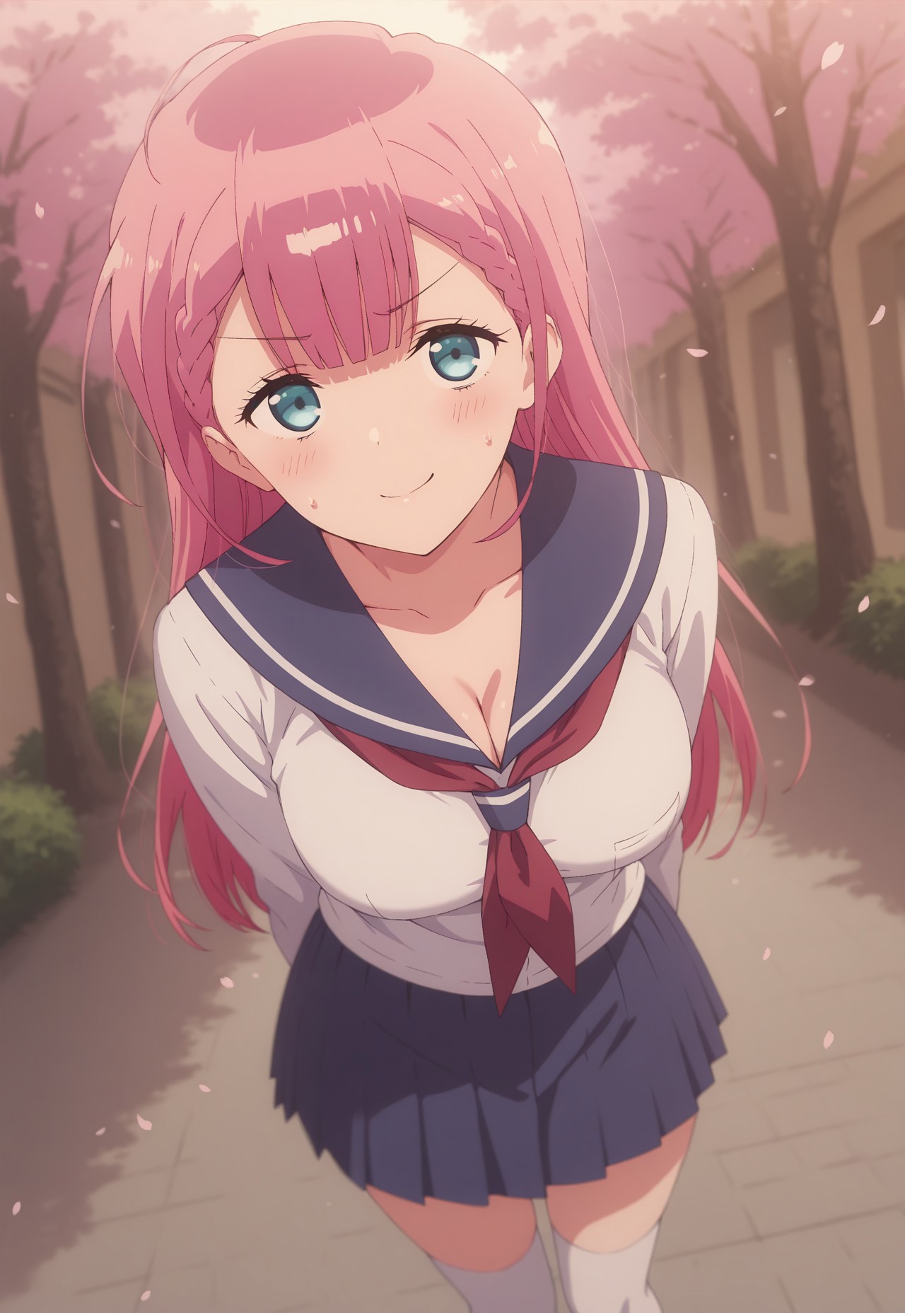 SENSEI KIRISU MAFUYU'S STRADDLE POSE: SAILOR UNIFORM &amp; ARCHED BACK page 5 full