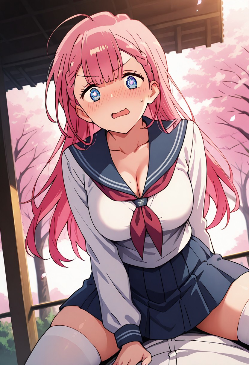SENSEI KIRISU MAFUYU'S STRADDLE POSE: SAILOR UNIFORM &amp; ARCHED BACK page 7 full