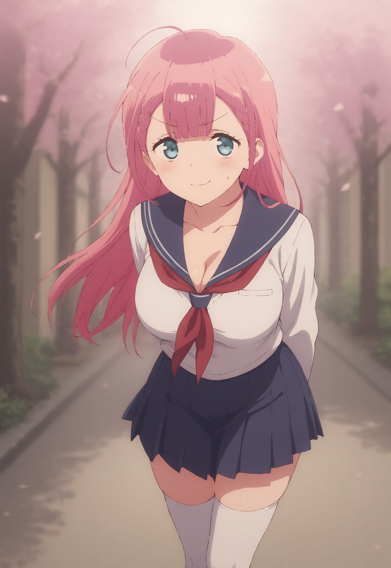 SENSEI KIRISU MAFUYU'S STRADDLE POSE: SAILOR UNIFORM &amp; ARCHED BACK page 8 full