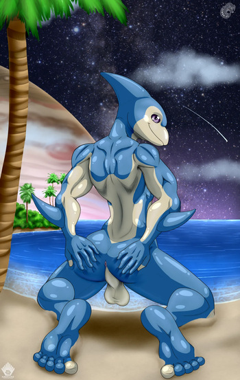 Neo-Spacian Aqua Dolphin by Darkshiner8 AI Generated cover