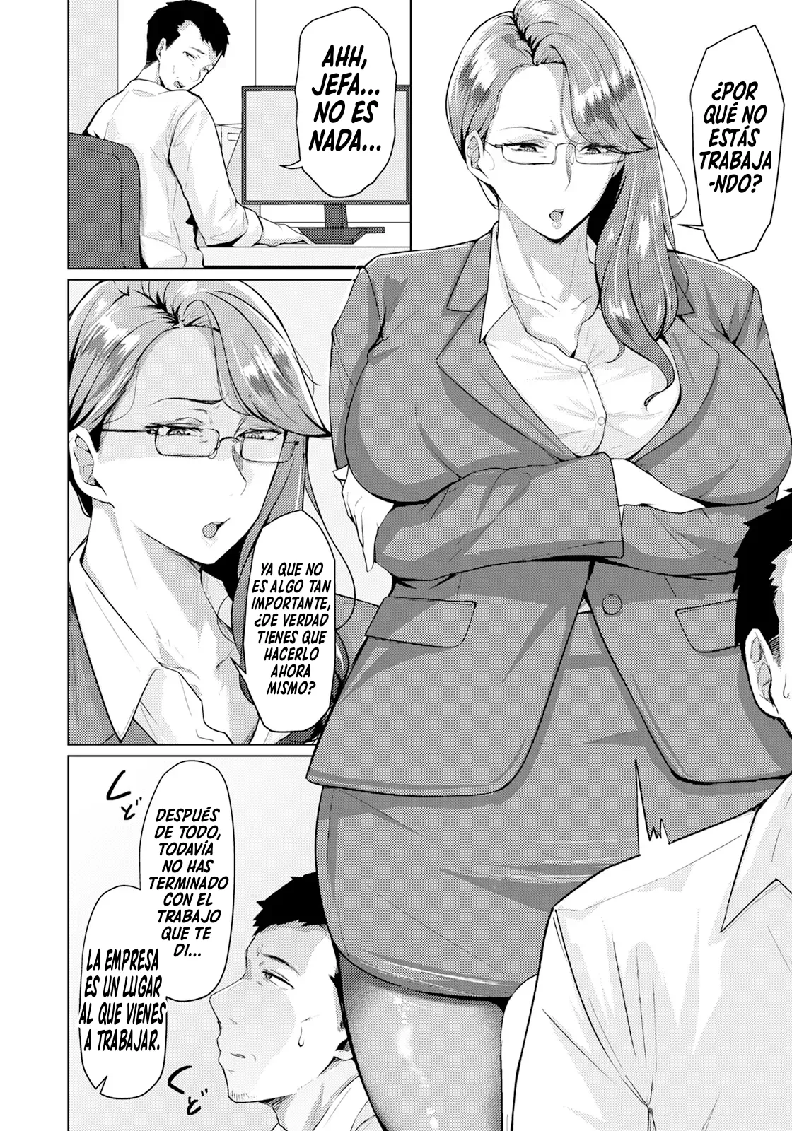 Niowase PoweHara Joushi no Mesu shi kusa｜Insinuaciones׃ ~Los Encantos Femeninos De Una jefa Abusiva~ page 2 full