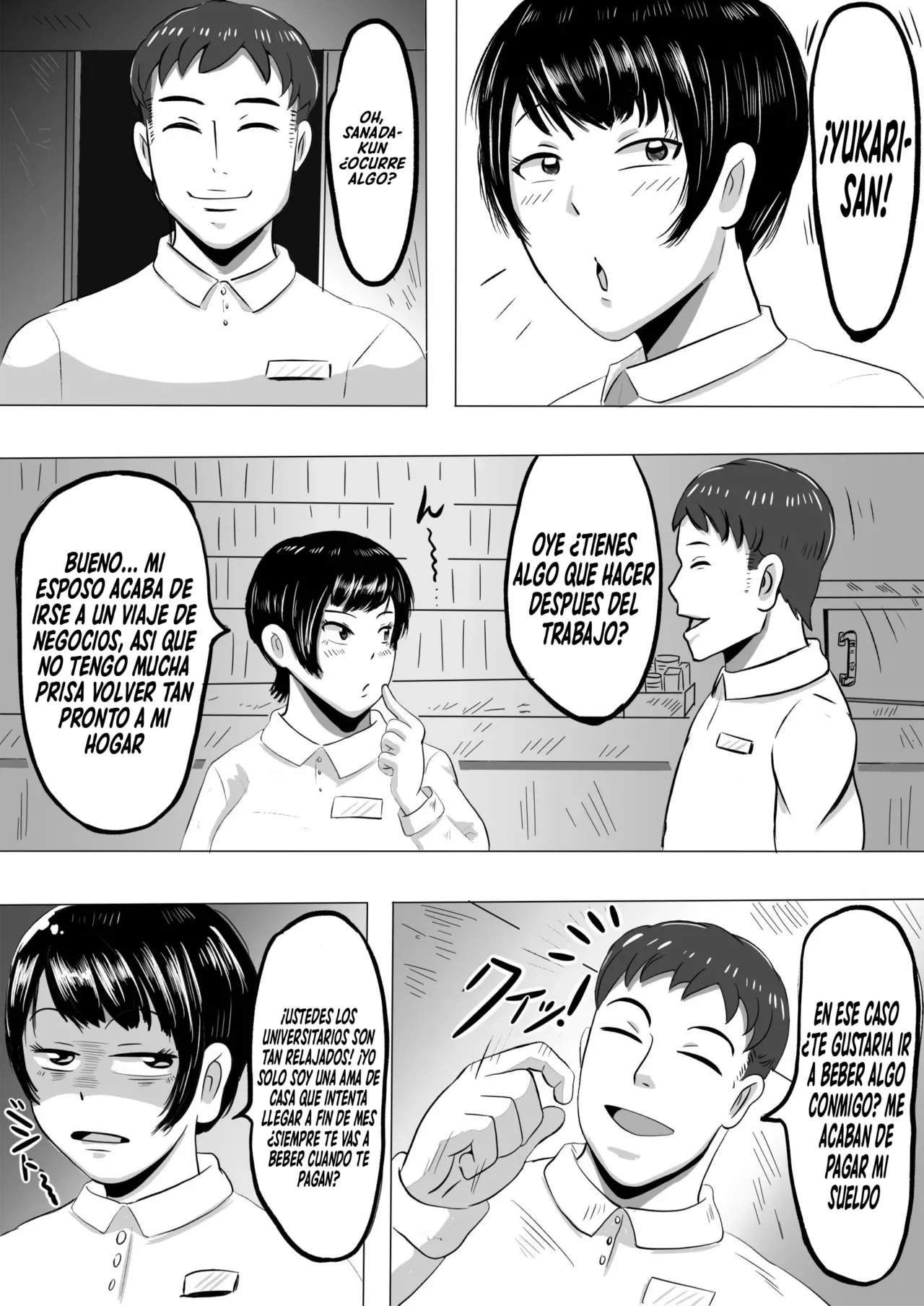 Beit Saki no Daigakusei ni Mesu Ochi Saserareru Hitozuma ｜Una Mujer Casada  Es Convertida En Una Perra Sumisa Por Un Universitario En Su Trabajo page 3 full