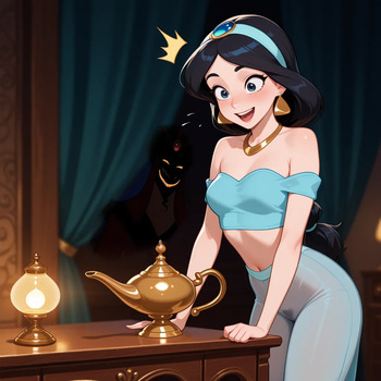 Jasmine finds the lamp cover