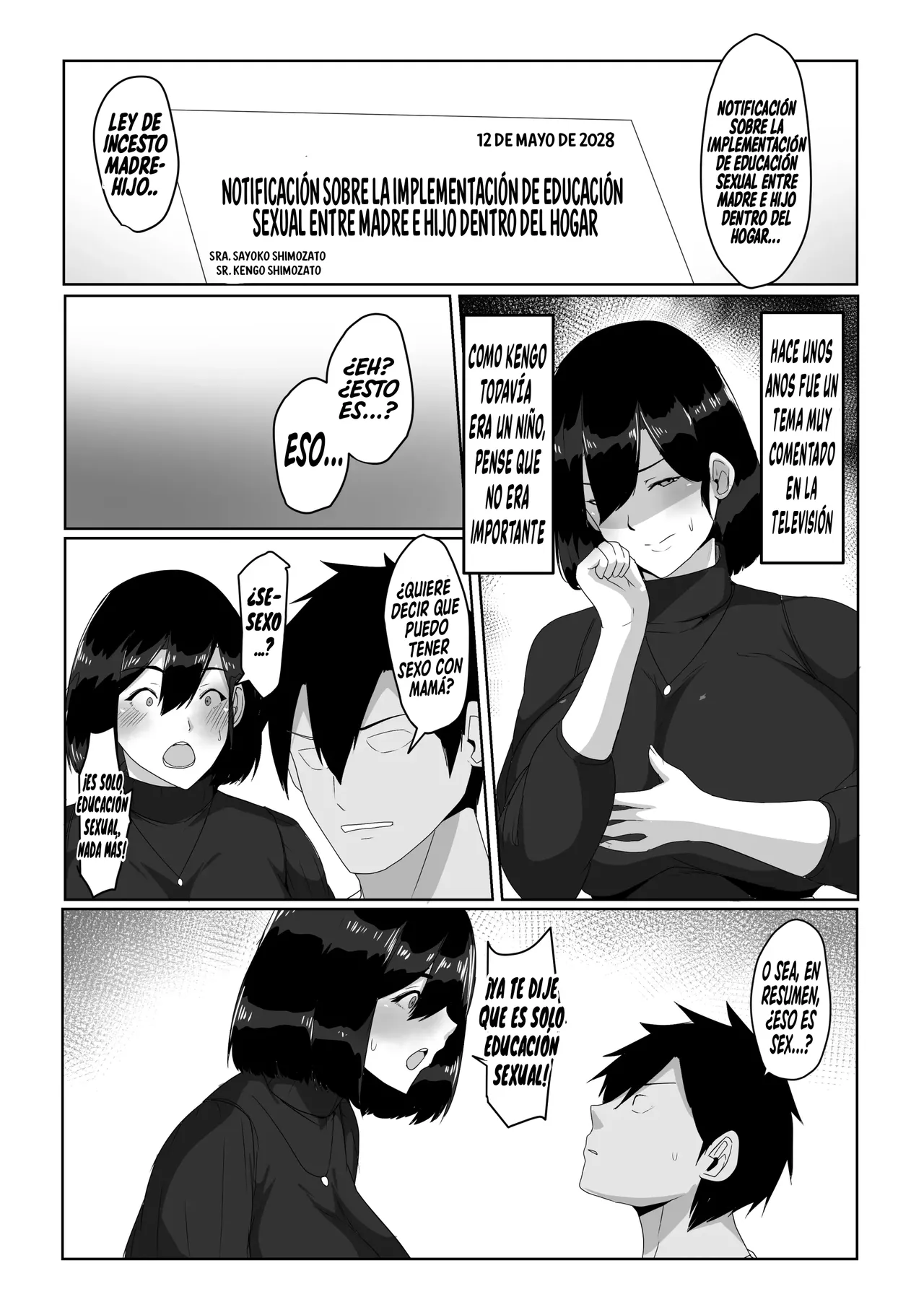 Boshi Seikyouiku Gimu-ka Houan Shimosato-ka｜Proyecto de Ley para la Educación Sexual Obligatoria para Madre-Hijo - Familia Shimosato page 5 full