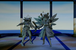 Temple Duo Statues