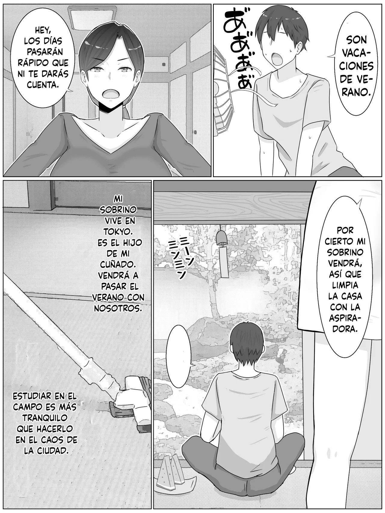 Iinari Kyonyuu Haha Natsumi  Oi ni Eroi Fukugyou ga Barete Kuchidome Koubi Shiteimasu page 4 full