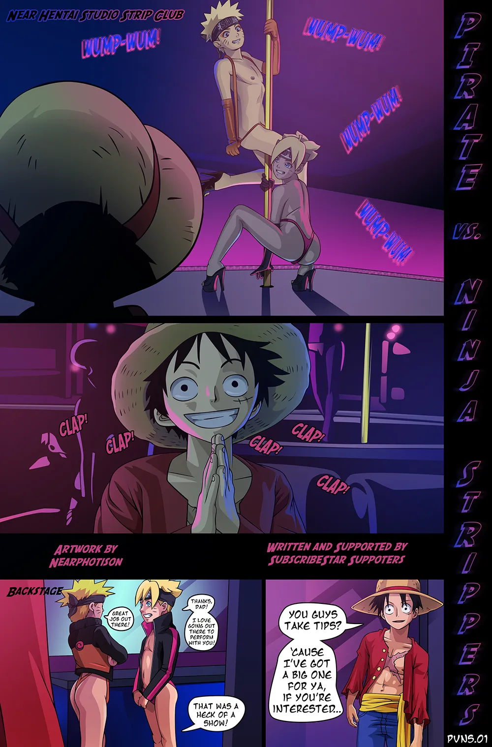 Pirate vs. Ninja Strippers page 1 full