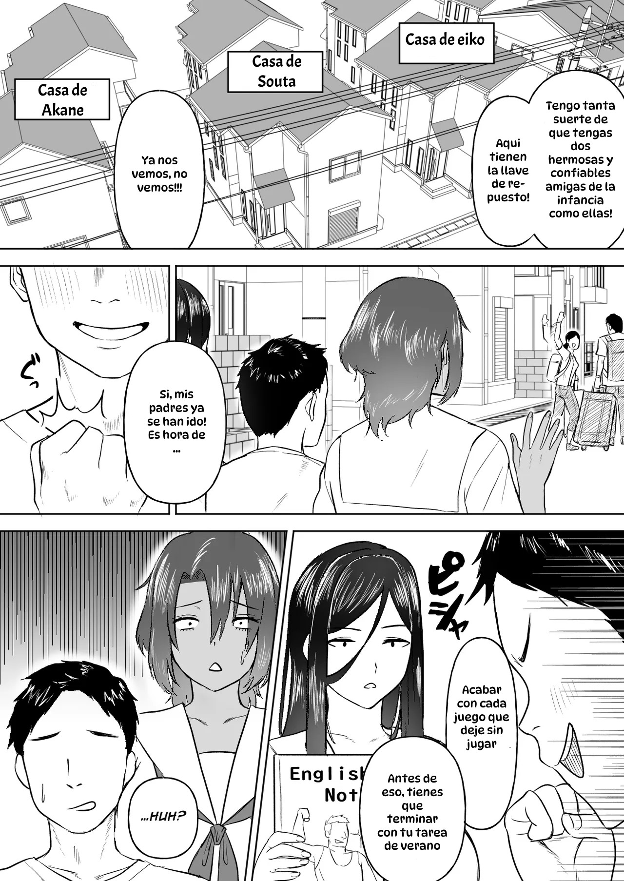 Dekai Osananajimi-tachi ni Hasamarete Ase Daku Harem Ecchi｜Atrapado entre Mis Enormes Amigas de la Infancia para Tener Sexo Grupal y Sudoroso page 5 full
