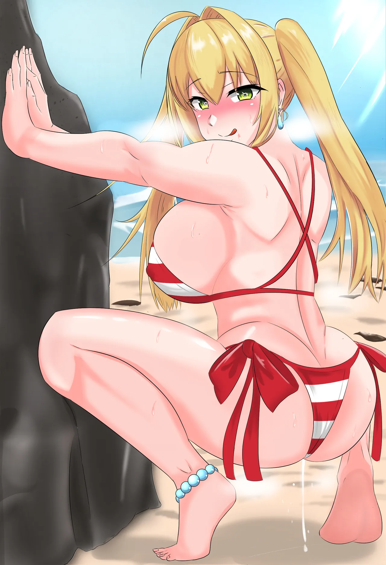 水着ネロが雌臭むわっむわにエロ蹲踞で誘惑してくるようです page 3 full