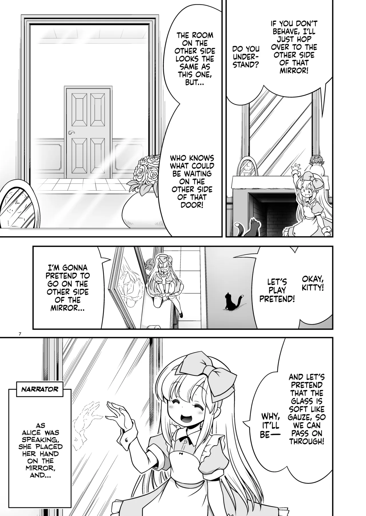 Monogatari Dori ni Shika Ugokenai Ehon no Naka no Alice-tachi wa Kagami no Kuni demo Ecchi na Koto Yaritai Houdai | Having My Way With Alice And Friends In The World Beyond The Mirror Too! page 7 full