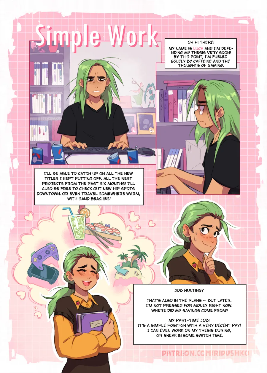 "Simple Work" Comic page 1 full