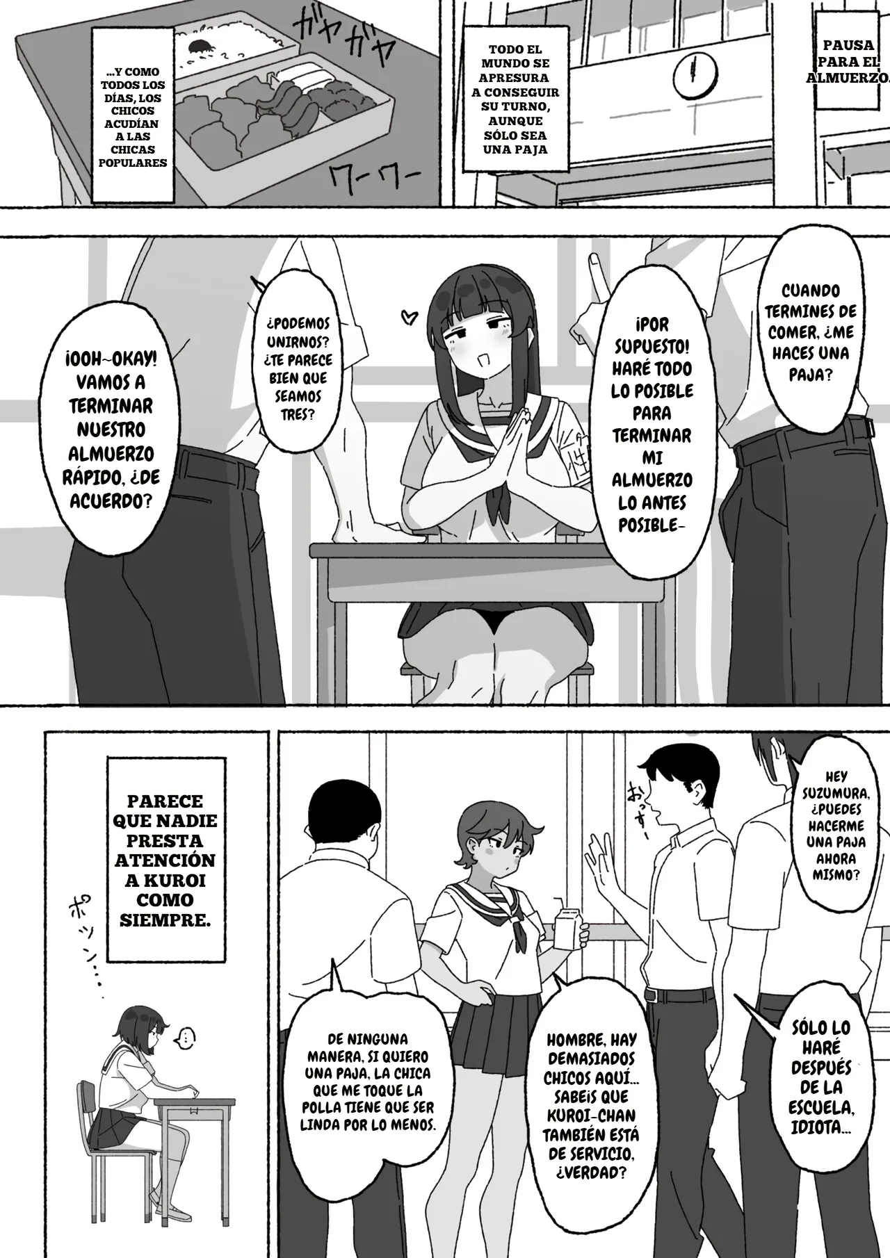 Funinki Seishori Touban Kuroi-chan Tsukatte Iru no wa Class de Ore dake.｜Soy el Único de la Clase que Está Utilizando a la Impopular Alivio Sexual del Personal de Servicio, Kuroh-chan. page 4 full