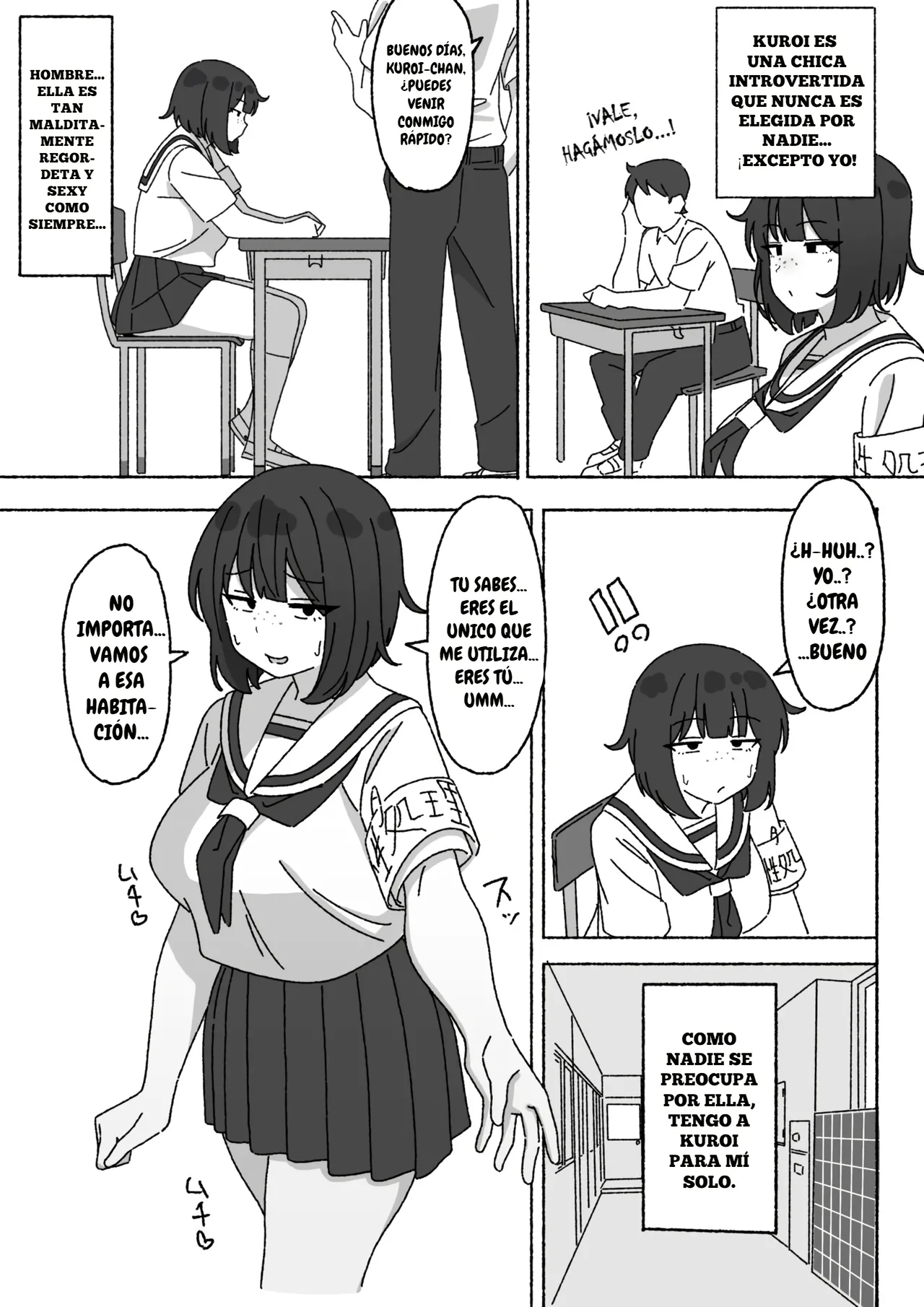 Funinki Seishori Touban Kuroi-chan Tsukatte Iru no wa Class de Ore dake.｜Soy el Único de la Clase que Está Utilizando a la Impopular Alivio Sexual del Personal de Servicio, Kuroh-chan. page 5 full