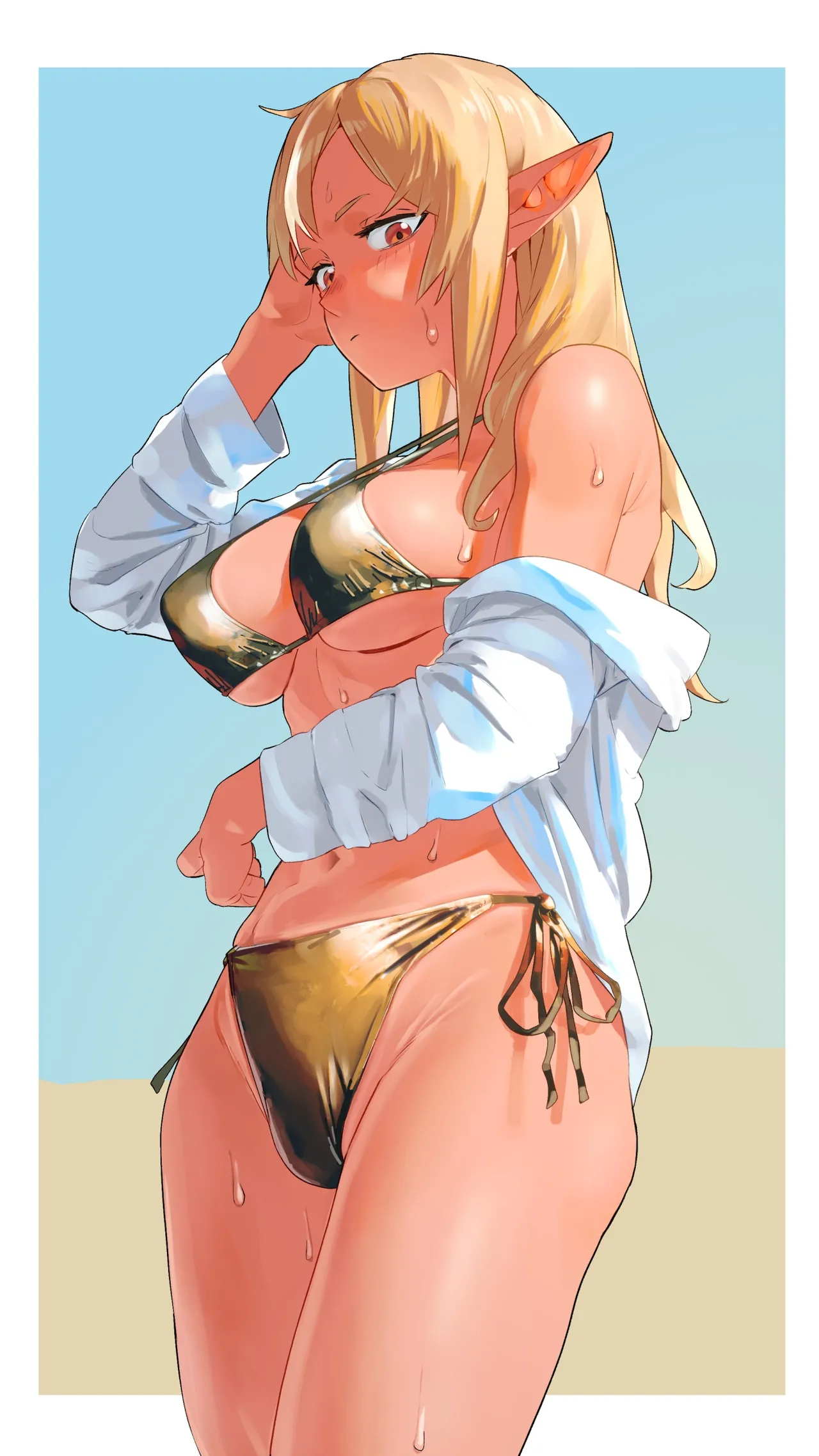 金ビキニで泳ぎにきたフ◯アちゃん page 3 full