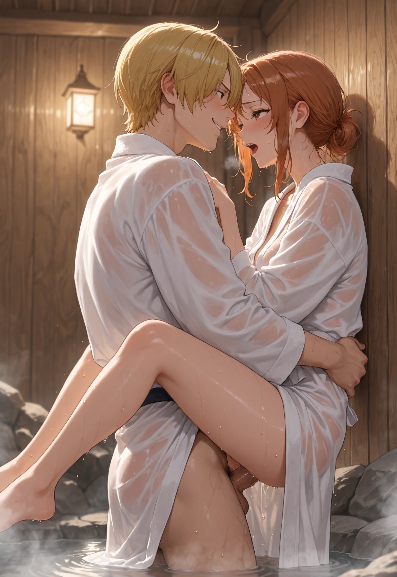 NAMI'S AROUSED MOANS: SANJI'S DEEP WALL PENETRATION page 8 full