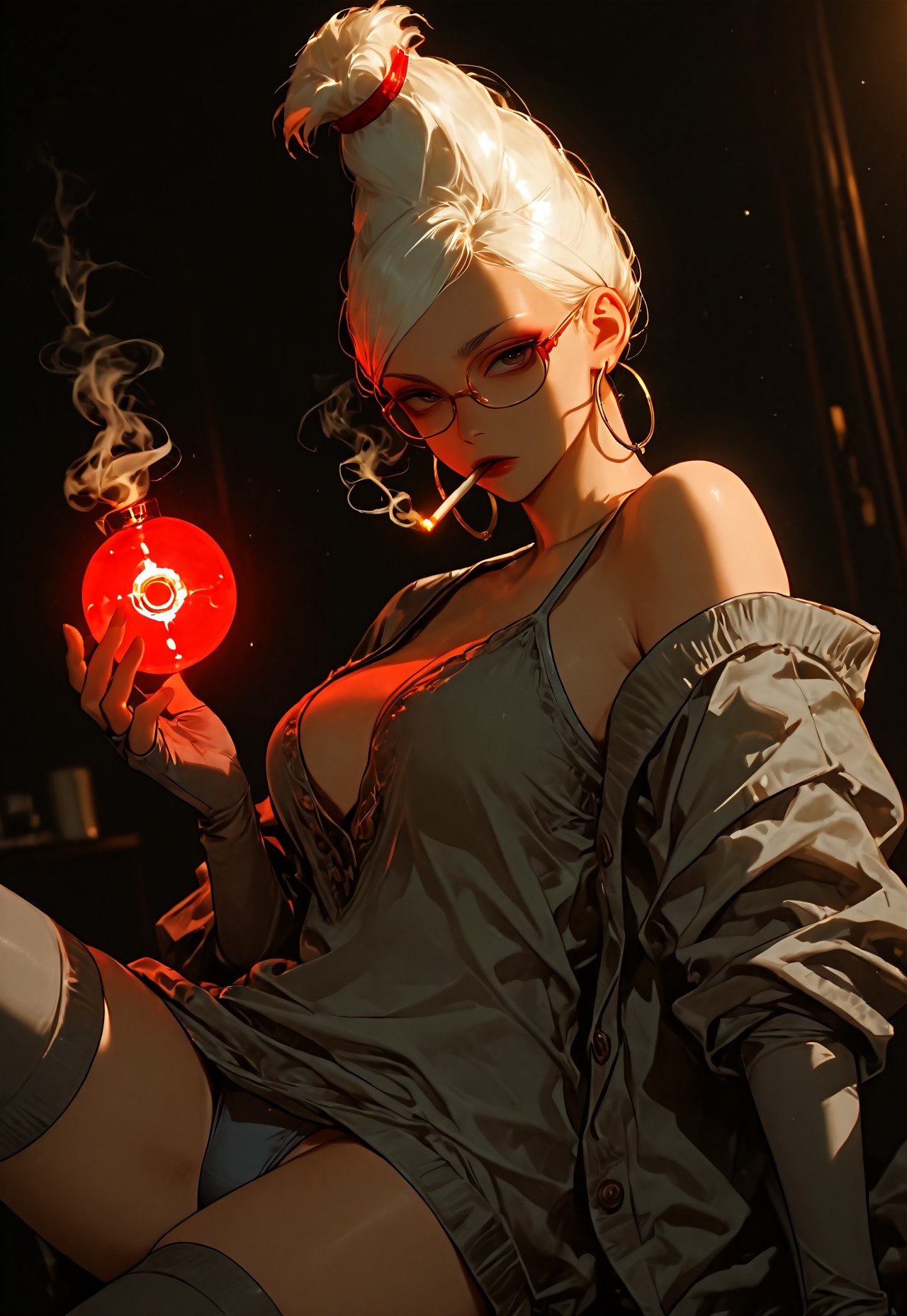 GRANNY SEIKO SMOKE POV – NIGHTGOWN TEASE page 1 full