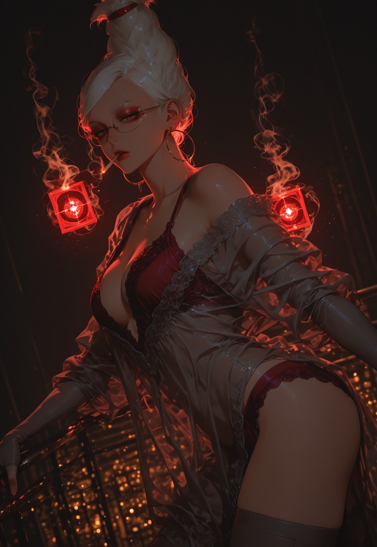 GRANNY SEIKO SMOKE POV – NIGHTGOWN TEASE page 2 full