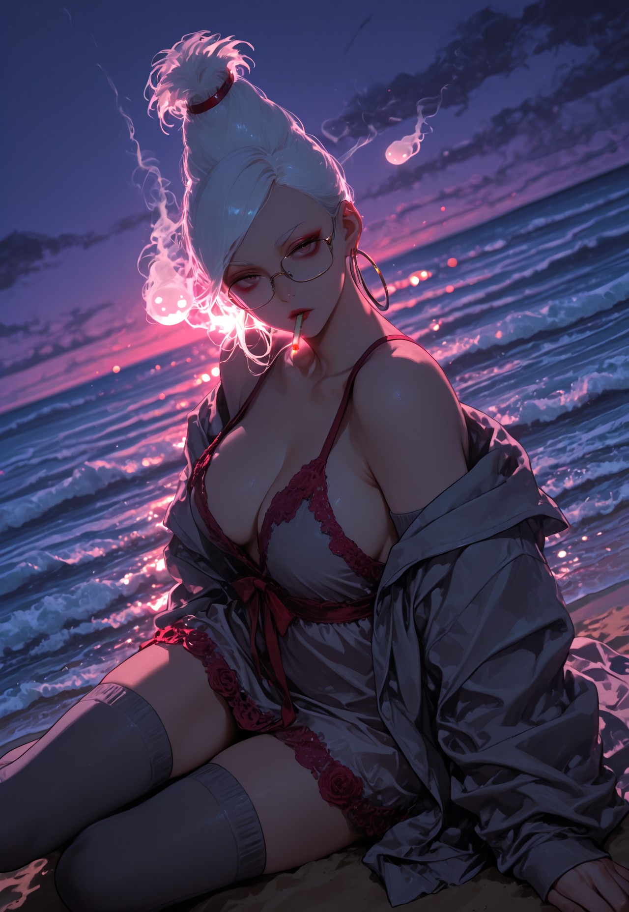 GRANNY SEIKO SMOKE POV – NIGHTGOWN TEASE page 3 full
