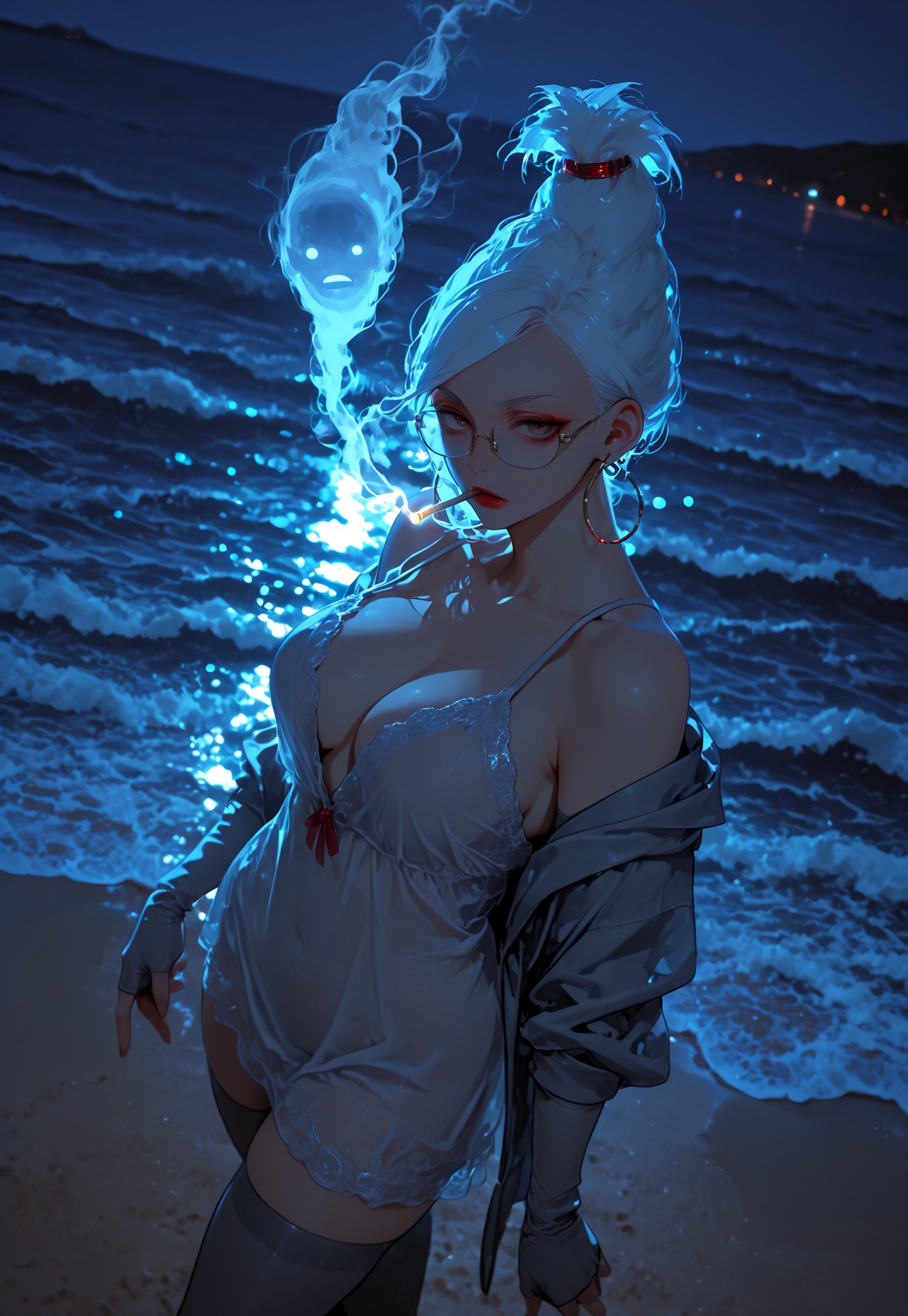 GRANNY SEIKO SMOKE POV – NIGHTGOWN TEASE page 4 full