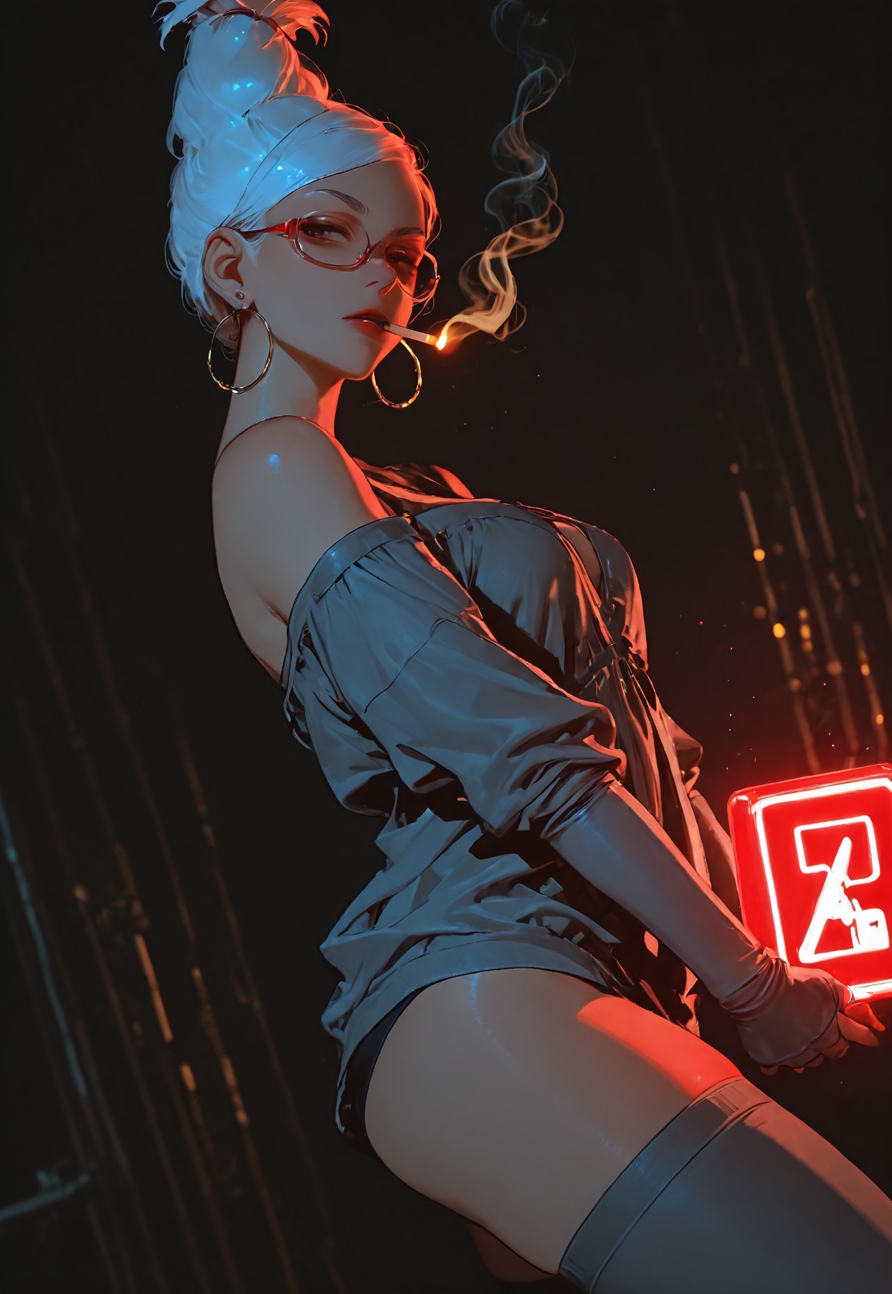 GRANNY SEIKO SMOKE POV – NIGHTGOWN TEASE page 5 full