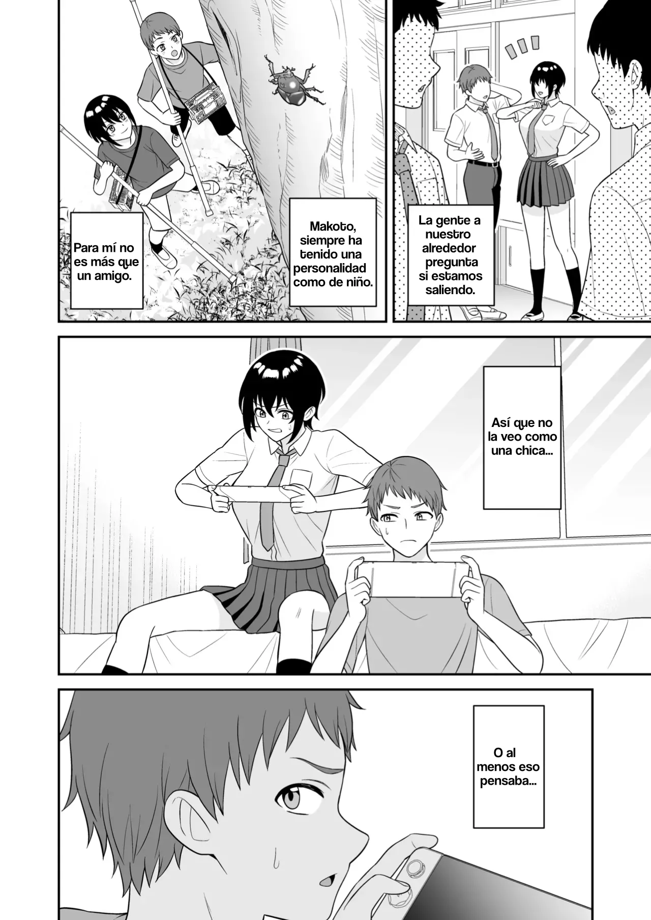 Boyish Osananajimi ga Bonyuu o Daseru You ni Natta node Ippai Suwasete Moratta｜Mi amiga de la infancia empezó a producir leche, ahora me deja chuparle los pechos page 4 full