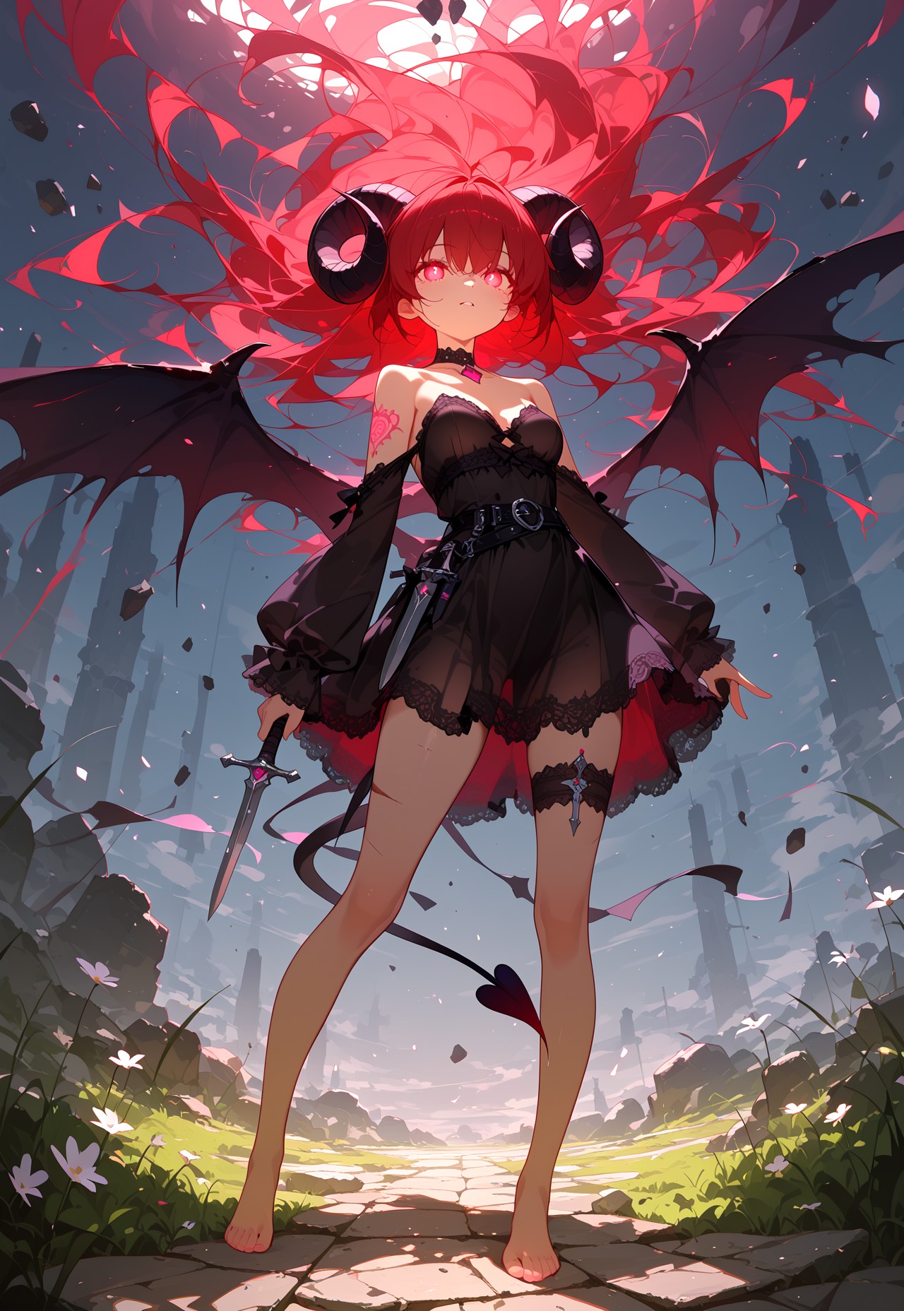 SUCCUBUS BLACK WINGS DAGGER – SHEER DRESS BADASS page 9 full