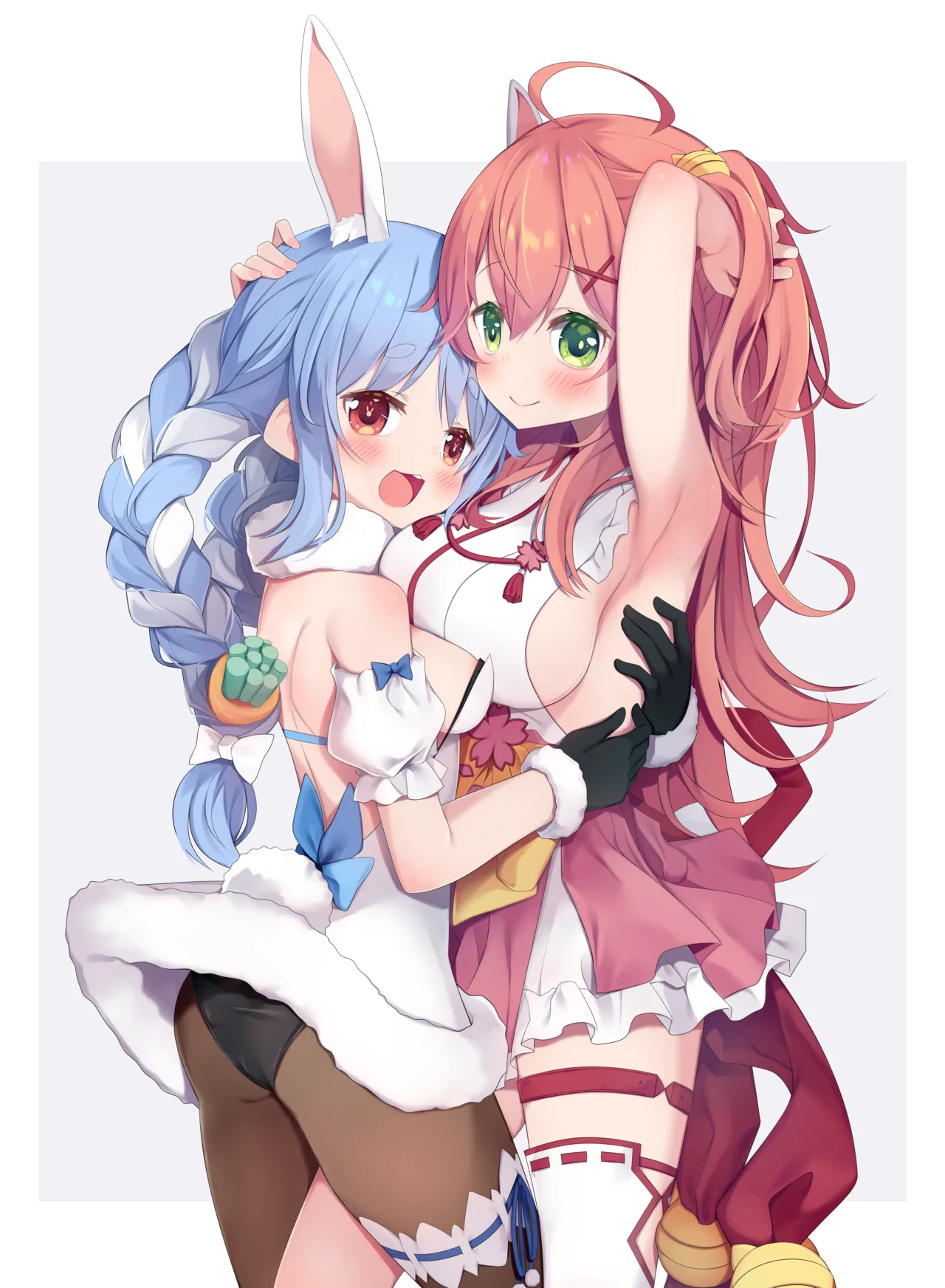 Illustration for Body Pillow Cover - Usada Pekora &amp; Sakura Miko 1 page 2 full