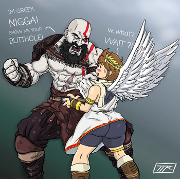 ttherandom / KojoArts_NSFW Kratos and Pit cover