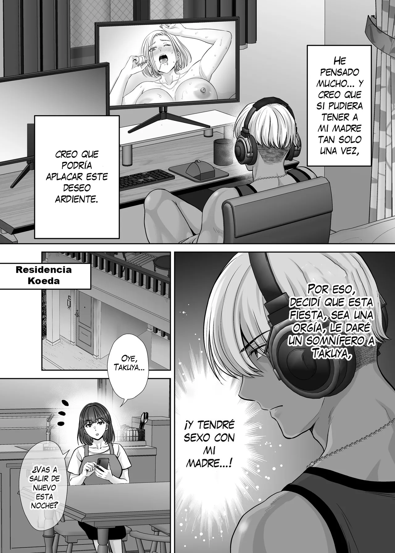 Haha Swapping 3 ~Haha Koukan de Mise Ai 4P! Orera ga Yaritai Houdai shita Hanashi~｜Intercambio de Madres 3 ~¡Exhibición de los 4! La Historia de Cómo Hicimos lo que Quisimos~ page 9 full