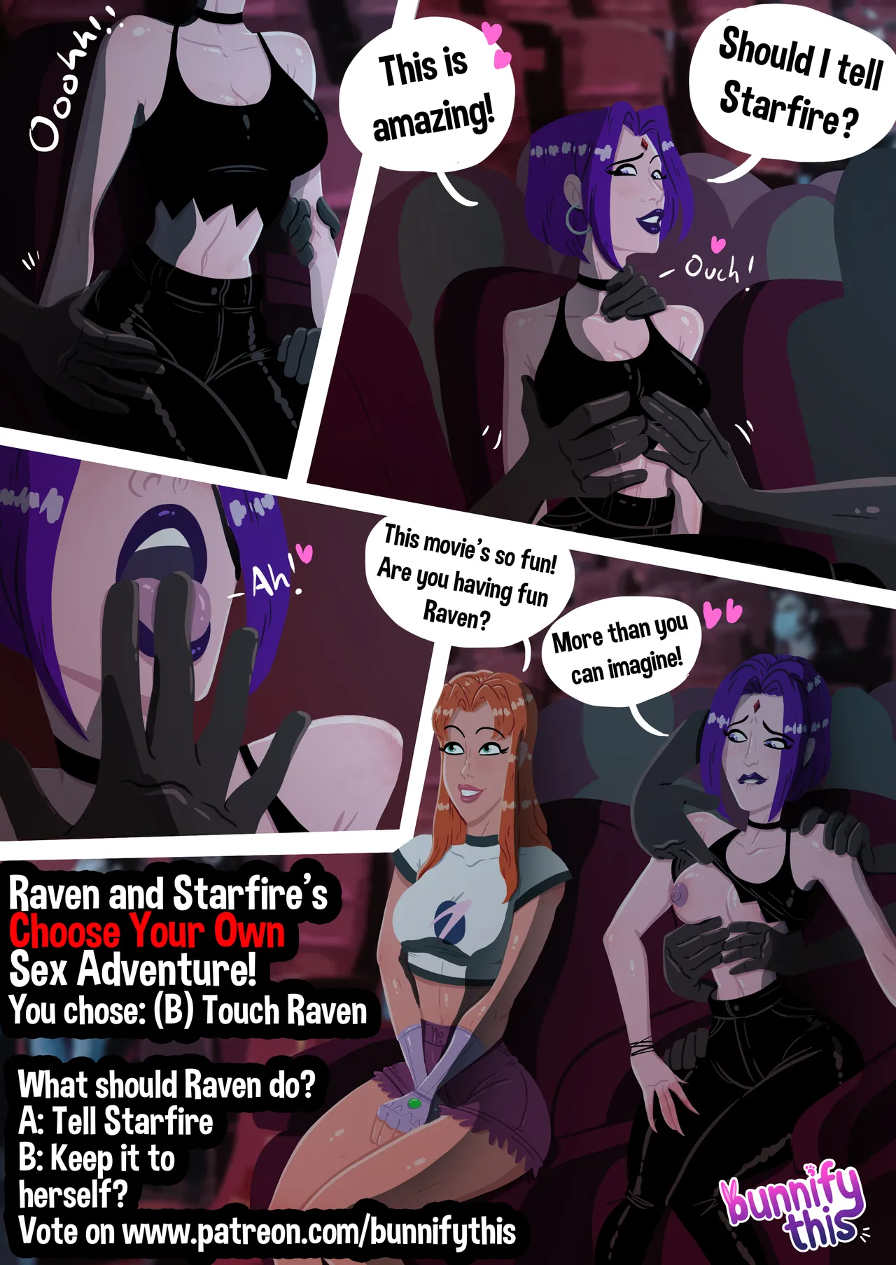 Raven and Starfire's Night Out CYOA Comic page 3 full