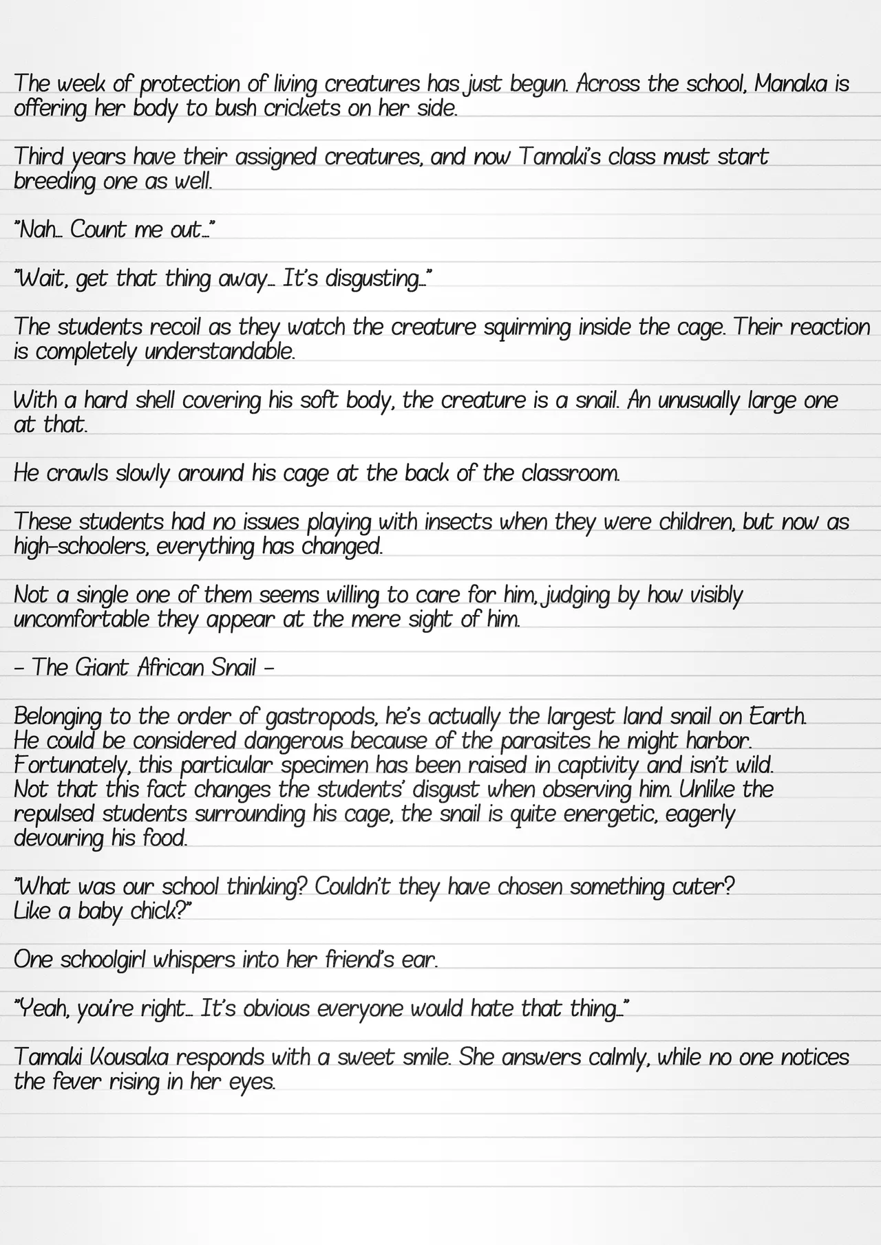 Misuke's Short Stories 28 - Tamaki &amp; African Snail page 2 full