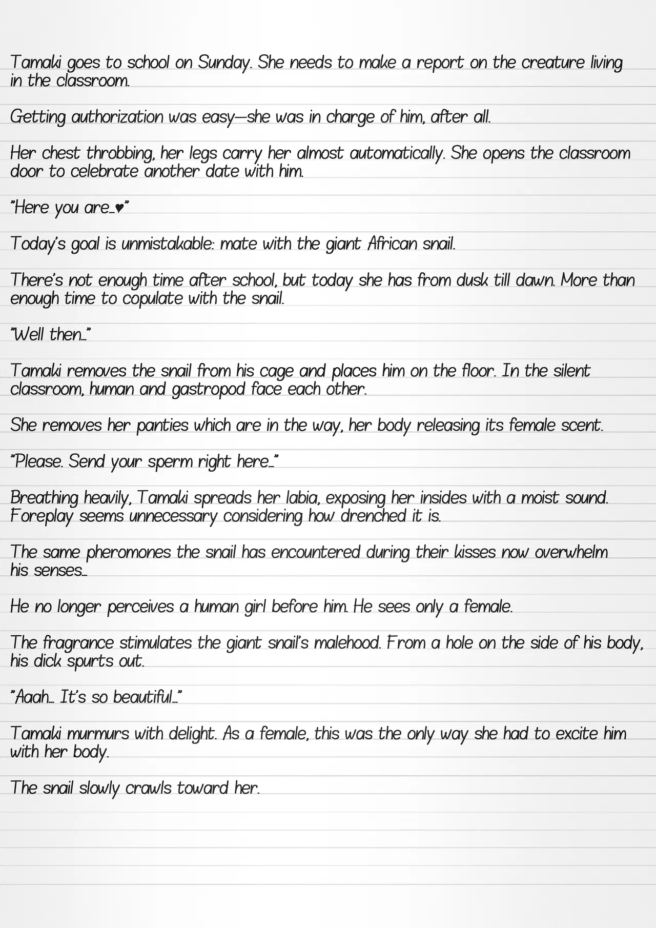 Misuke's Short Stories 28 - Tamaki &amp; African Snail page 9 full