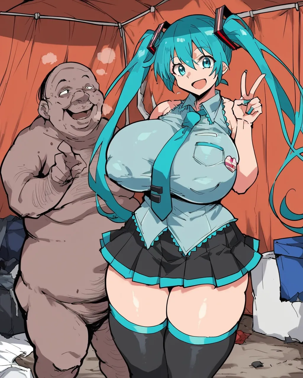 Miku helping homeless men page 3 full