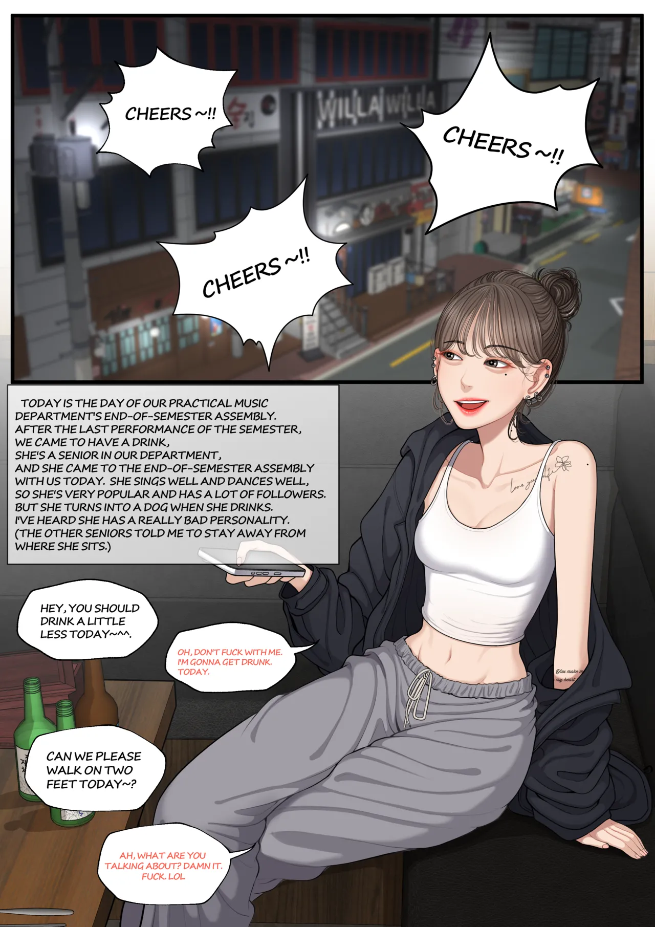 At a bar - Senior with a bad personality 1 &amp; 2 page 1 full