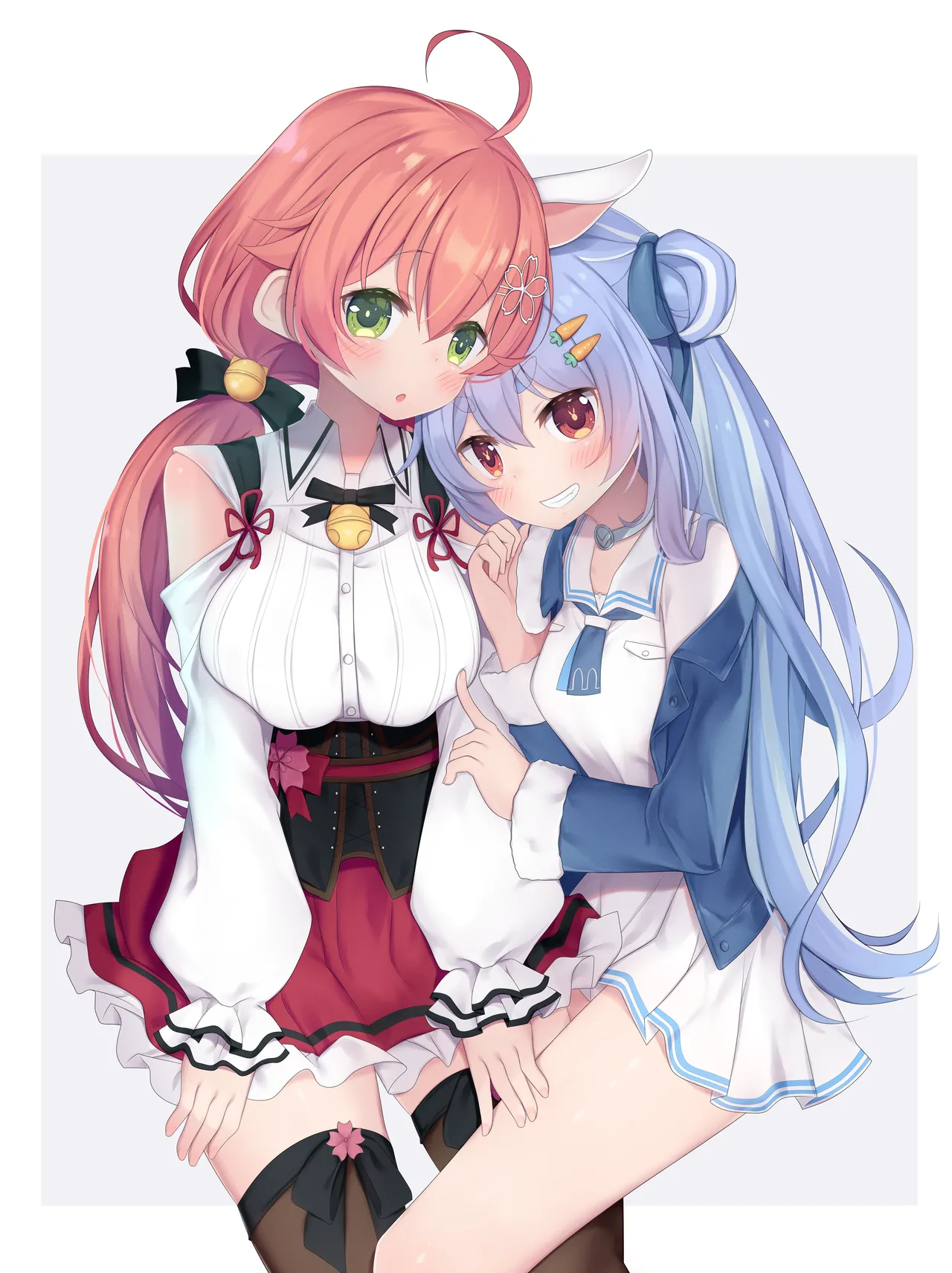 Illustration for Body Pillow Cover - Usada Pekora &amp; Sakura Miko 2 page 2 full