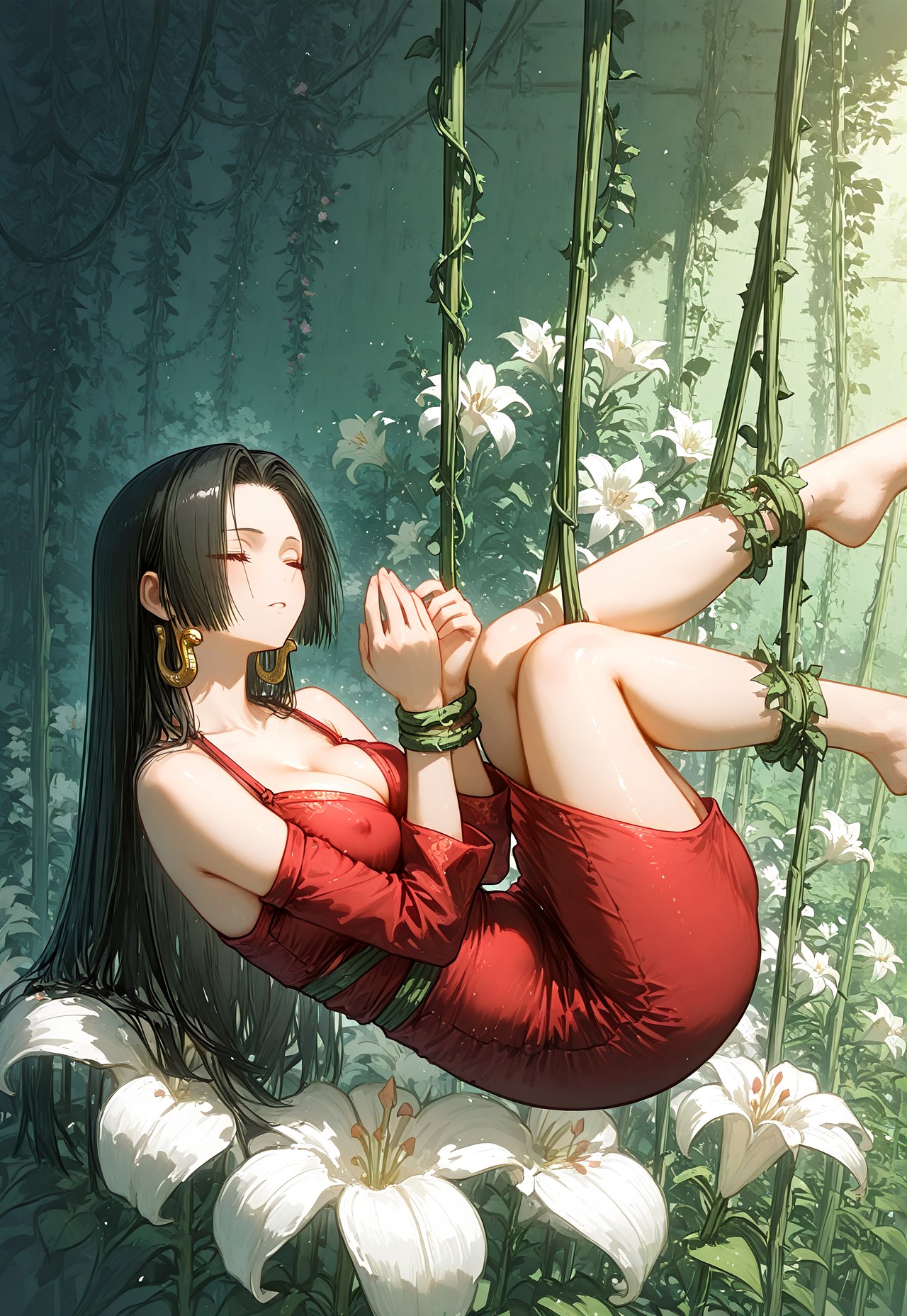 BOA HANCOCK'S SHIBARI-SUSPENDED BLISS, DEWDROPS ON THE LILIES page 2 full