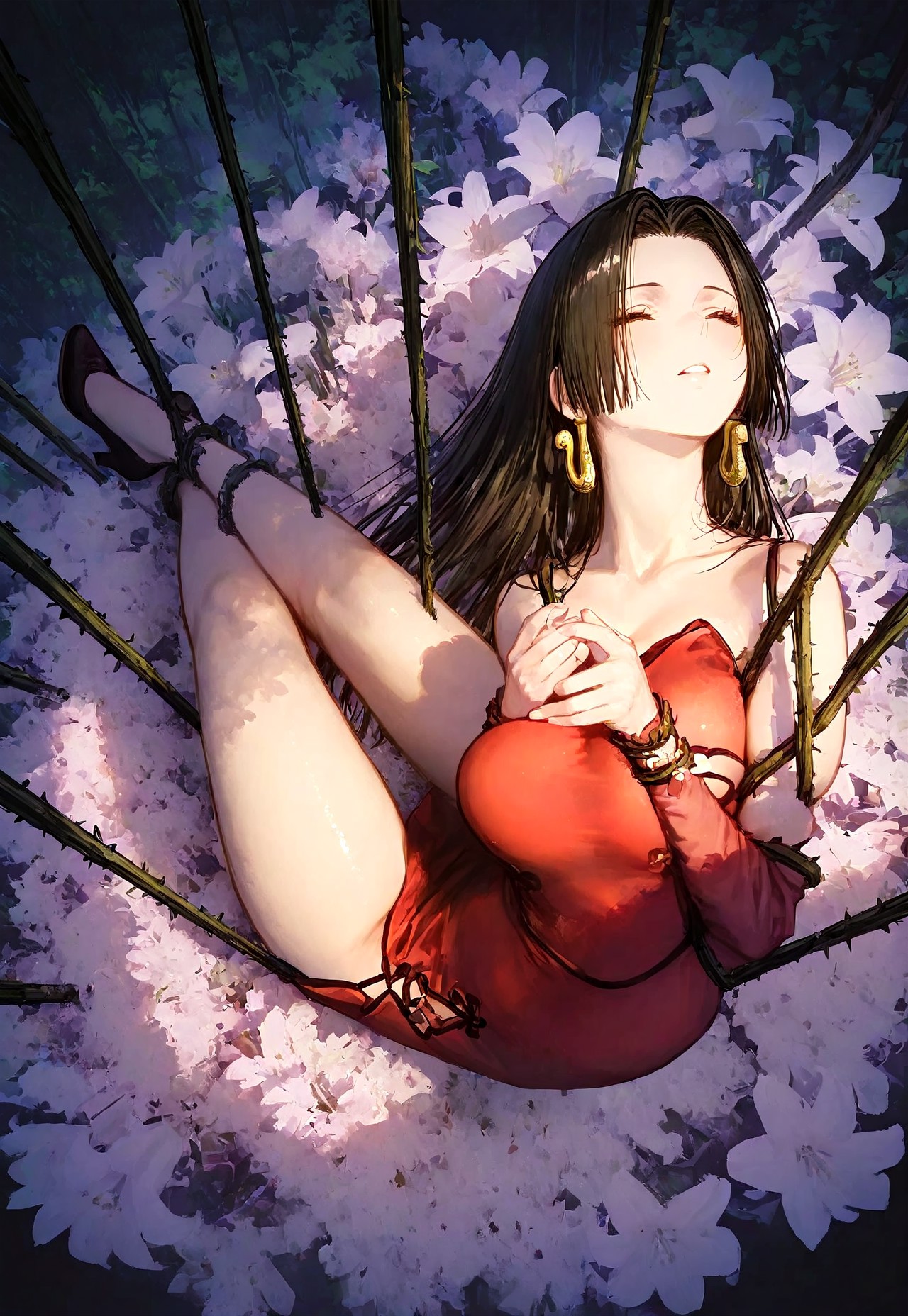 BOA HANCOCK'S SHIBARI-SUSPENDED BLISS, DEWDROPS ON THE LILIES page 3 full