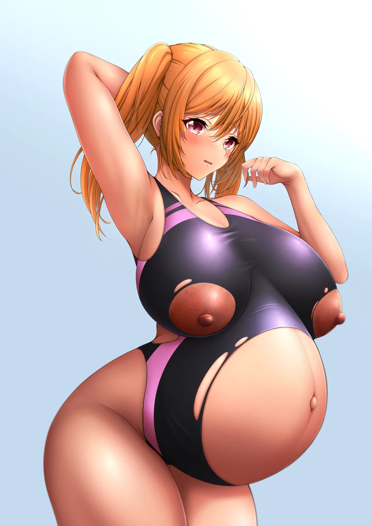 ボテ腹限界スクール水着☀ | ボテ腹な宮下愛ちゃん page 4 full