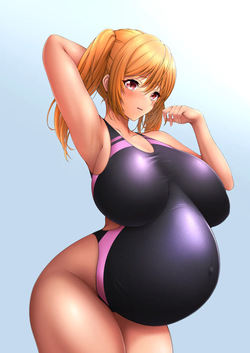 ボテ腹限界スクール水着☀ | ボテ腹な宮下愛ちゃん