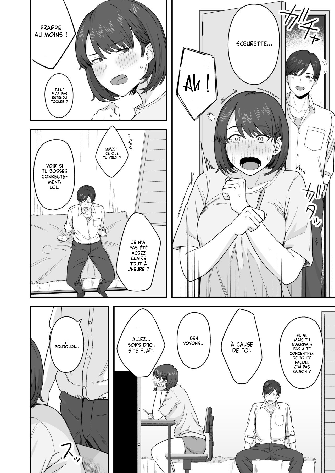Benkyou ni Shuuchuu shitai Muttsuri na Ane wa, Karada no Aishou Bacchiri na Otouto no Sasoi o Kotowarenai | Une grande Sœur qui n'arrive pas à réviser et à résister à l'attrait de son Frère. page 5 full