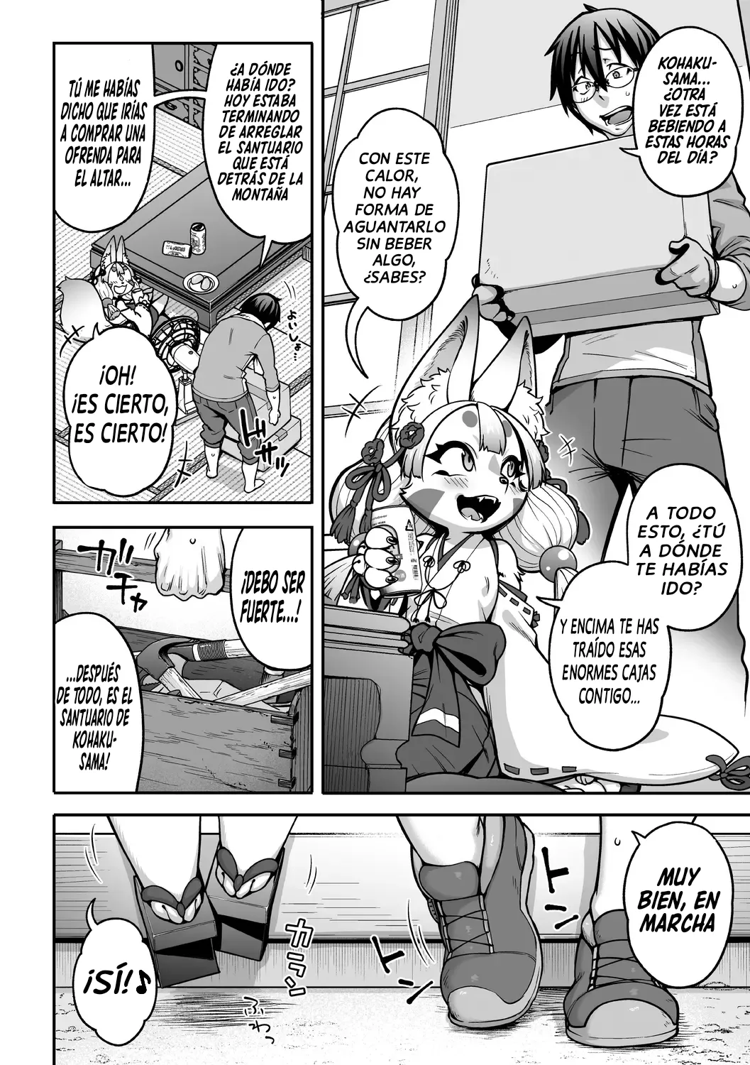 Omatsure to Yomeire!! Konkon Kohaku-sama｜¡Kon Kon! ¡La Diosa Zorro Kohaku-Sama! ~¡¡Vamos a Celebrar y Vamos a Casarnos, Kohaku-sama!!~ page 3 full