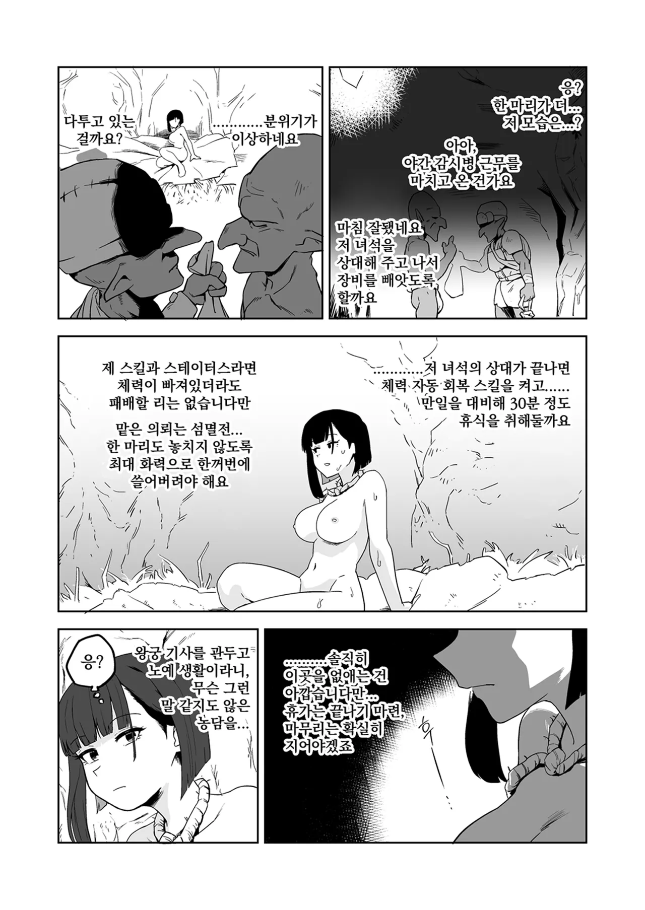 Zako-kan Nerai no Do-M Onna Kishi ga Hontou ni Goblin Dorei ni Sareru Hanashi Kouhen | 잡몹간이 목적인 도M 여기사가 정말로 고블린의 노예가 되는 이야기 후편 page 9 full