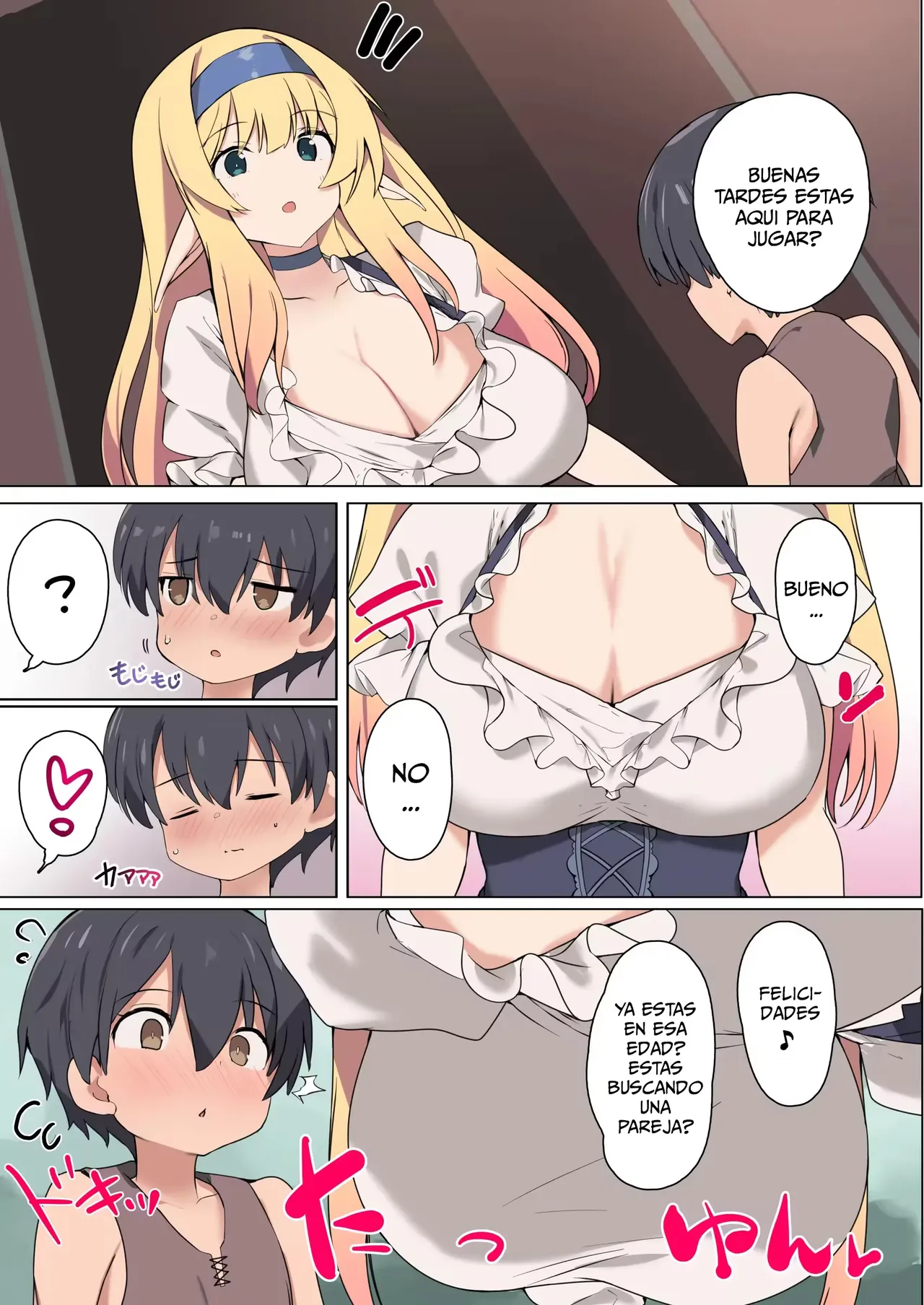 Seiyoku ni Rikai no Aru Elf no Onee-san ga Doutei ni Moku o Oroshite Kuremashita｜Cómo una Amable y Experimentada Elfa Onee-san me Quitó la Virginidad page 4 full