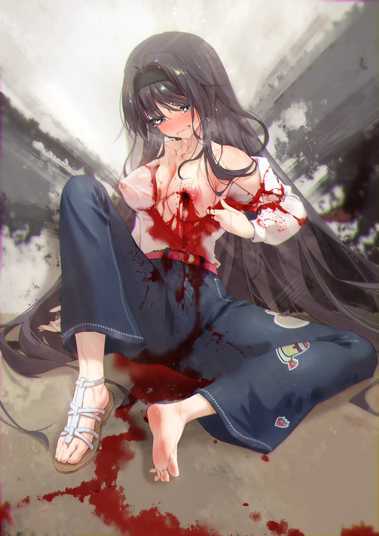 中弹后瘫倒濒死的和栗熏子（18g） page 2 full