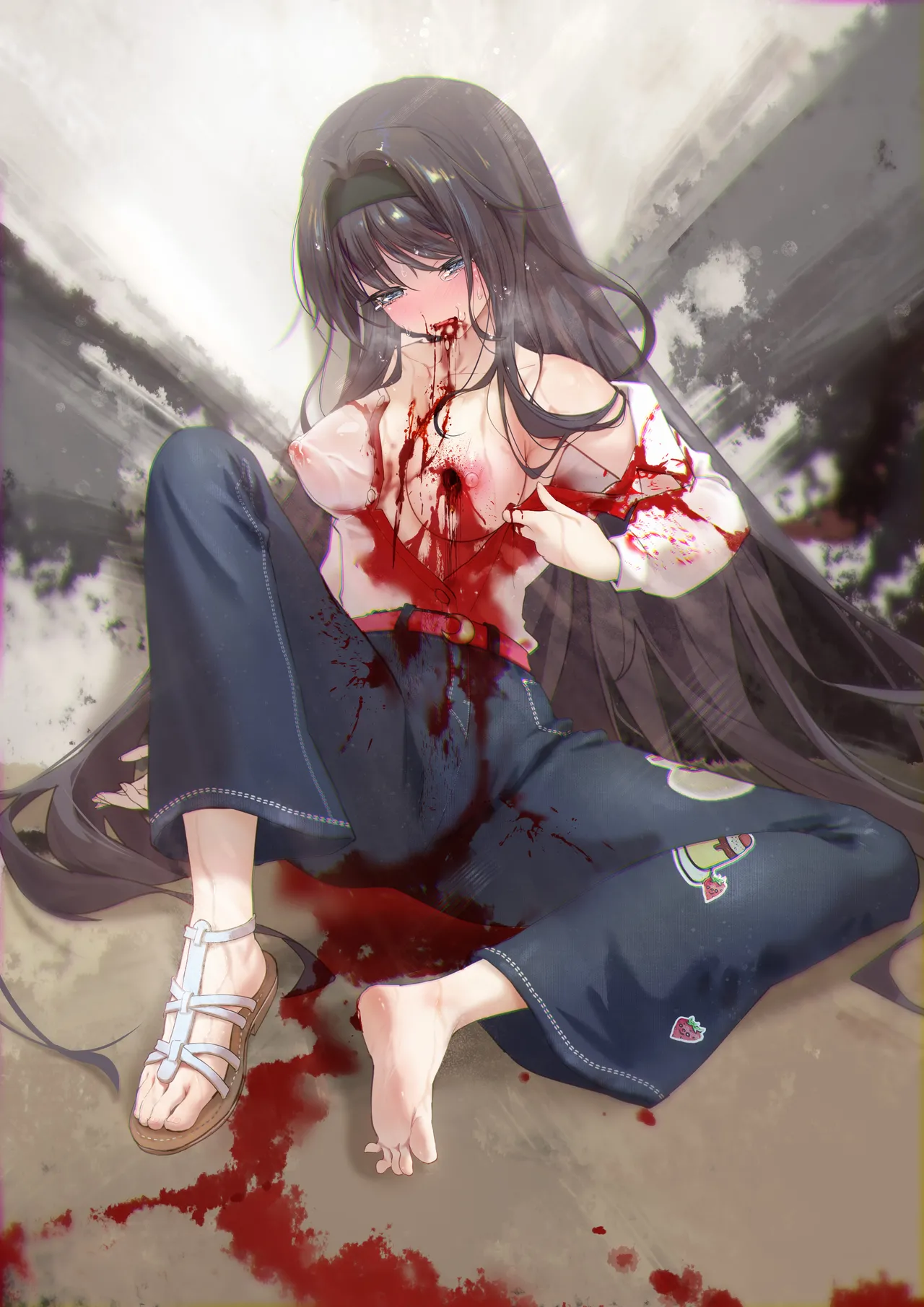 中弹后瘫倒濒死的和栗熏子（18g） page 3 full