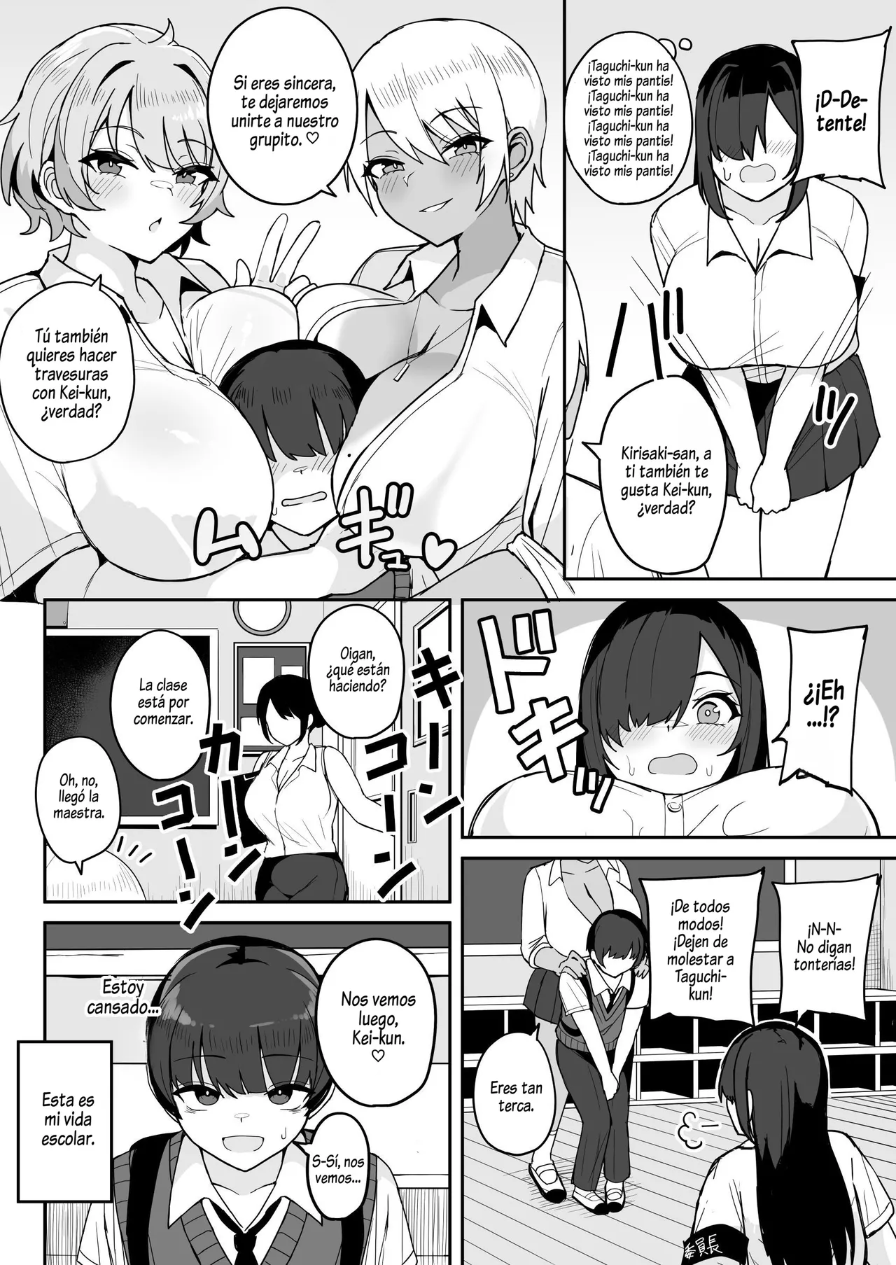 Classmate no Dekatsuyo Gyaru ni Mainichi Omocha Kawari ni Okasarete Imasu｜Mis Compañeras De Clase, Unas Gyarus De Pechos Gigantes, Me Vioan Todos Los Días Como Si Fuera Su Juguete page 8 full